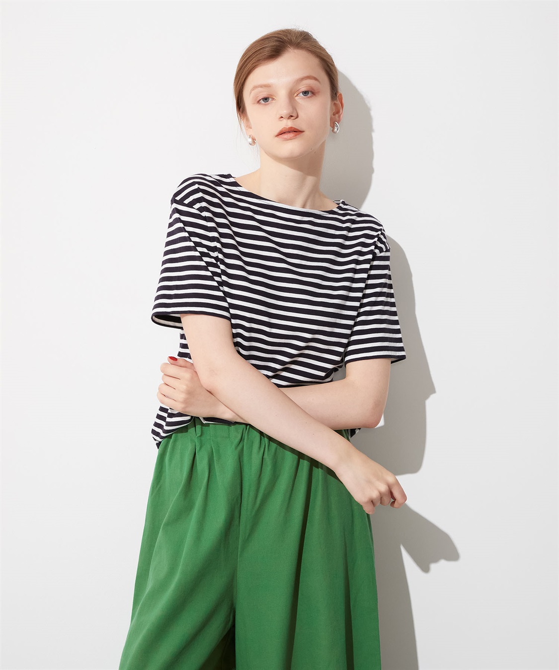 LE SOUK HOLIDAY ボートネックボーダーTシャツ_main