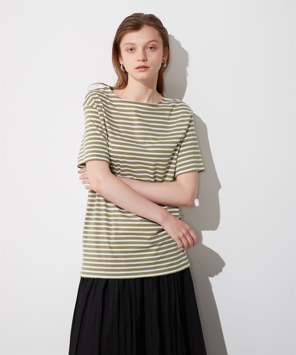 LE SOUK HOLIDAY ボートネックボーダーTシャツ_variation_2