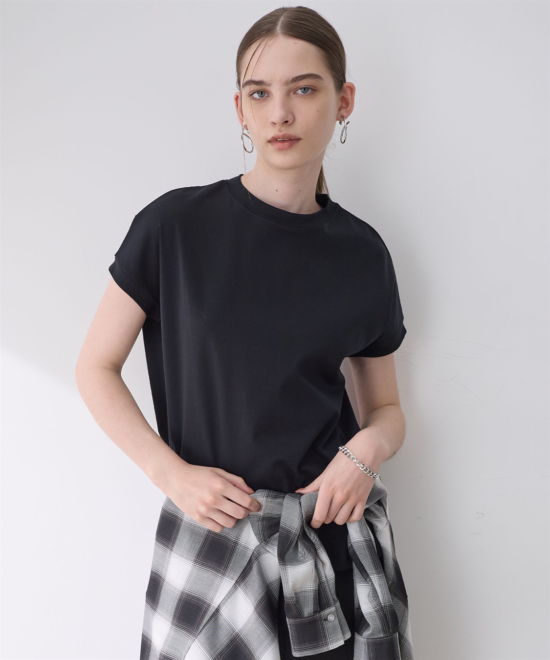 LE SOUK HOLIDAY モックネックスムースTシャツ【接触冷感・吸水速乾】_variation_1