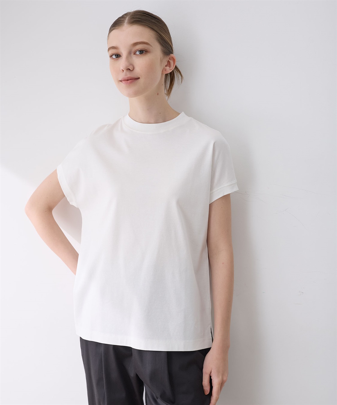 LE SOUK HOLIDAY モックネックスムースTシャツ【接触冷感・吸水速乾】_variation_2