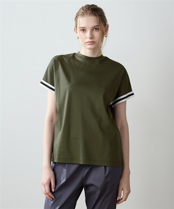 LE SOUK HOLIDAY 【接触冷感】袖テープモックネックTシャツ_variationthumb_3