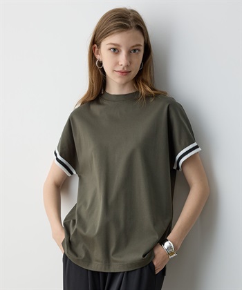 LE SOUK HOLIDAY ラインモックネックTシャツ【接触冷感】_variationthumb_4