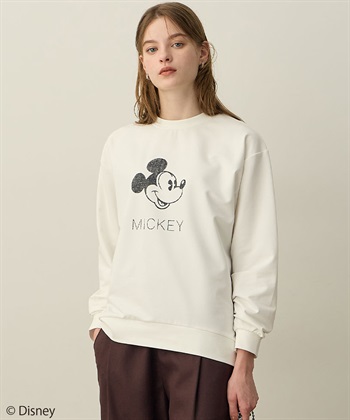 Mickey Mouse／モチーフスウェット(オフホワイト-M)