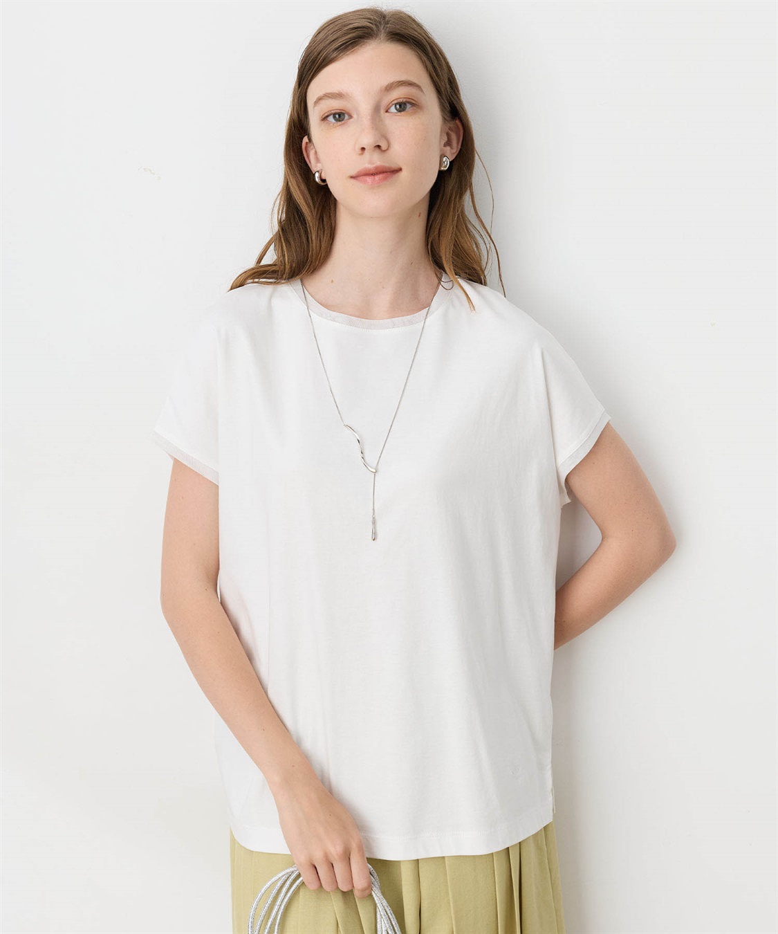 LE SOUK HOLIDAY チュールネックスムースTシャツ【接触冷感・吸水速乾】_main