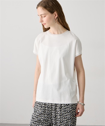 LE SOUK HOLIDAY チュールネックスムースTシャツ【接触冷感・吸水速乾】_variationthumb_1