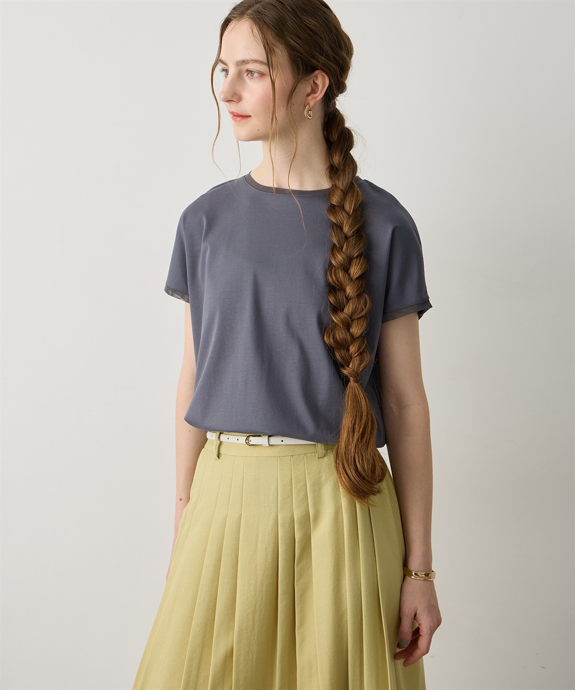 LE SOUK HOLIDAY チュールネックスムースTシャツ【接触冷感・吸水速乾】_variation_2