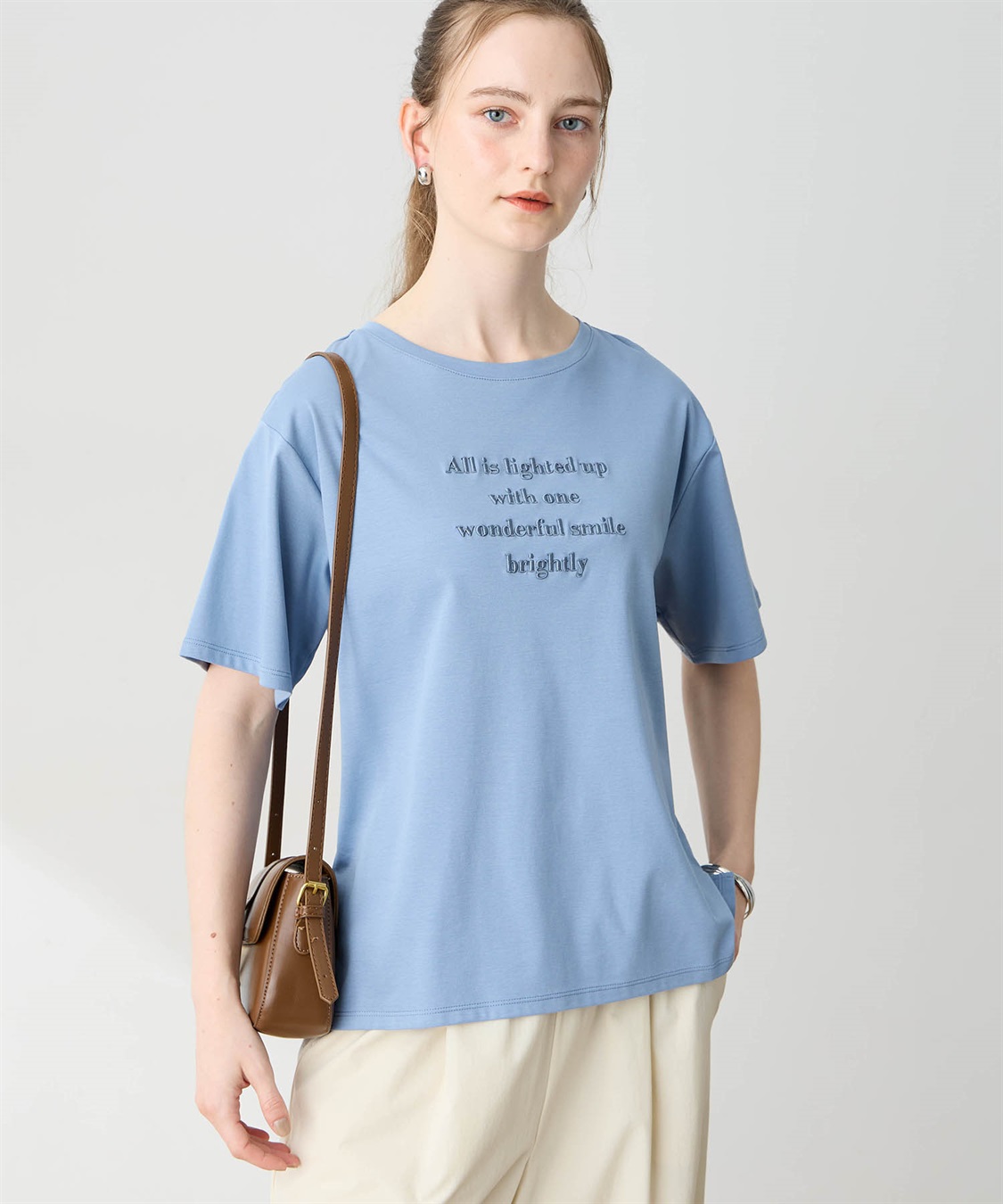 LE SOUK HOLIDAY クルーネック刺しゅうロゴTシャツ【接触冷感・吸水速乾】_variation_2