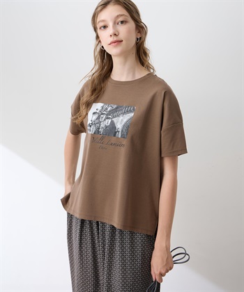 LE SOUK HOLIDAY フォトプリントドルマンTシャツ【接触冷感・吸水速乾】