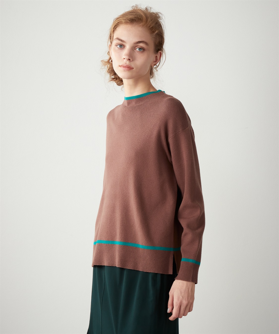 LE SOUK HOLIDAY 配色ボトルネックプルオーバー_main