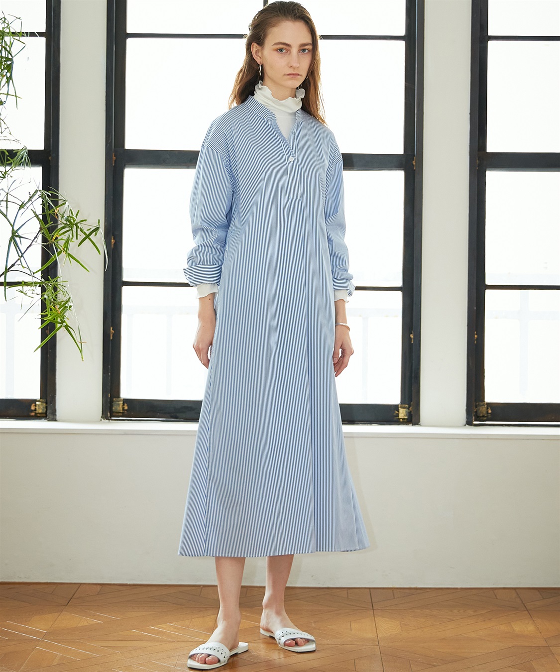 LE SOUK HOLIDAY ストライプシャツワンピース_main