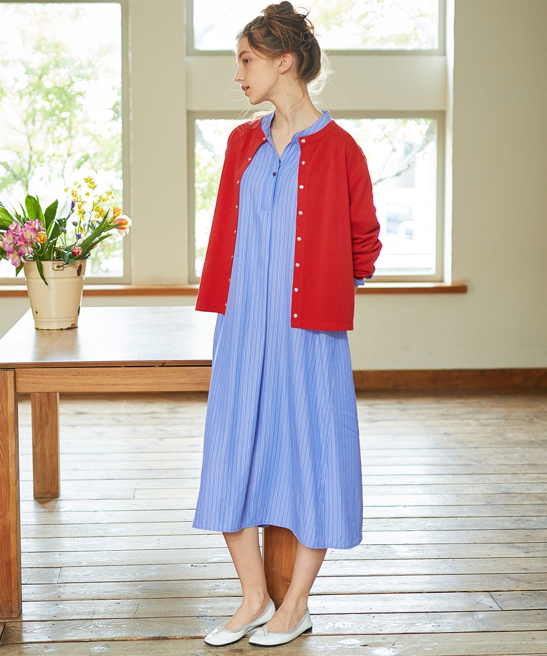 LE SOUK HOLIDAY ストライプシャツワンピース_main
