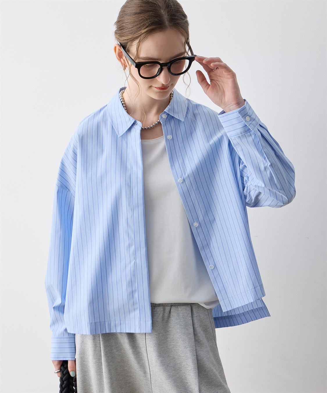 LE SOUK HOLIDAY 【WEB限定】ストライプショートシャツ_main