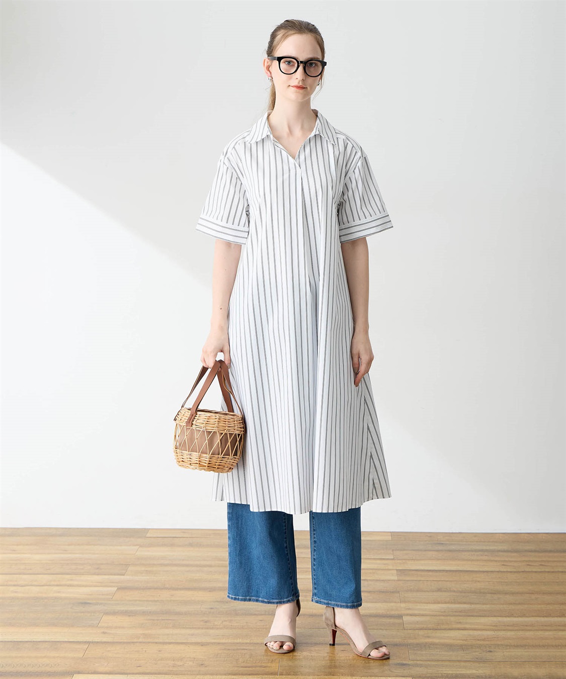 LE SOUK HOLIDAY スキッパーストライプシャツワンピース_variation_1