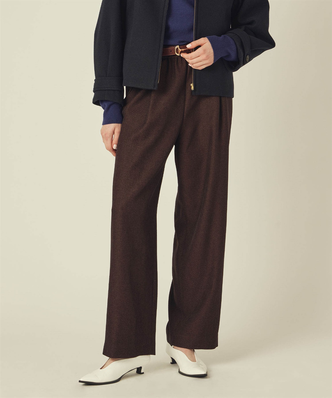 LE SOUK HOLIDAY ウーリッシュタックストレートパンツ_main
