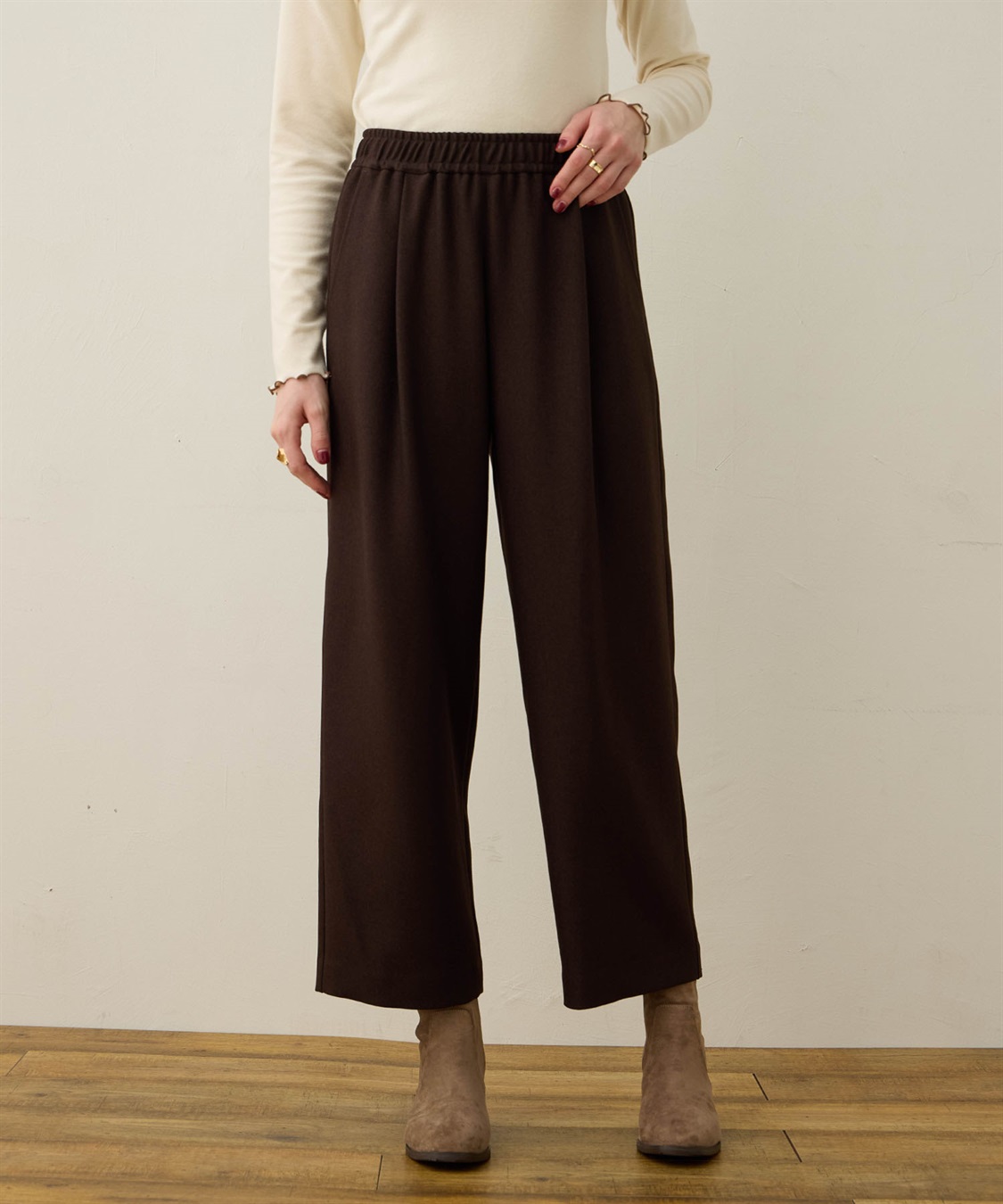 LE SOUK HOLIDAY ウーリッシュタックストレートパンツ_variation_2