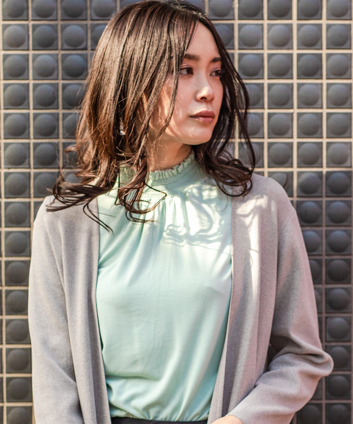 A/C DESIGN BY ALPHA CUBIC シャーリングハイネックカットソー_main