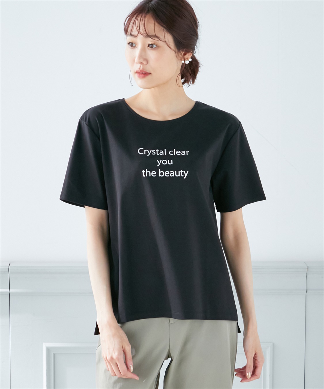 A/C DESIGN BY ALPHA CUBIC 【接触冷感】ゆるシルエットロゴプリントTシャツ_variation_1