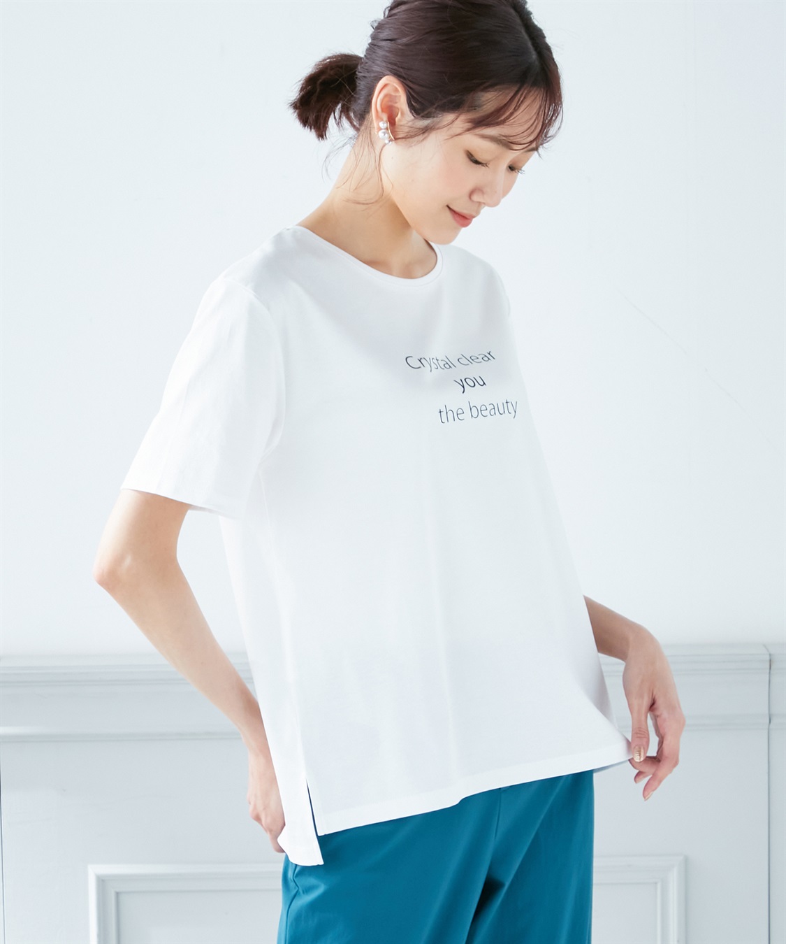 A/C DESIGN BY ALPHA CUBIC 【接触冷感】ゆるシルエットロゴプリントTシャツ_variation_2