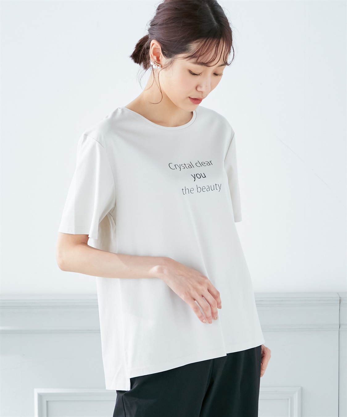 A/C DESIGN BY ALPHA CUBIC 【接触冷感】ゆるシルエットロゴプリントTシャツ_variation_3