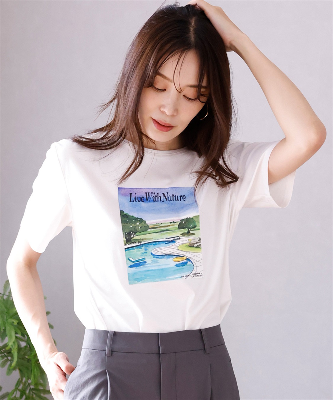 A/C DESIGN BY ALPHA CUBIC 【接触冷感】風景プリントTシャツ_main