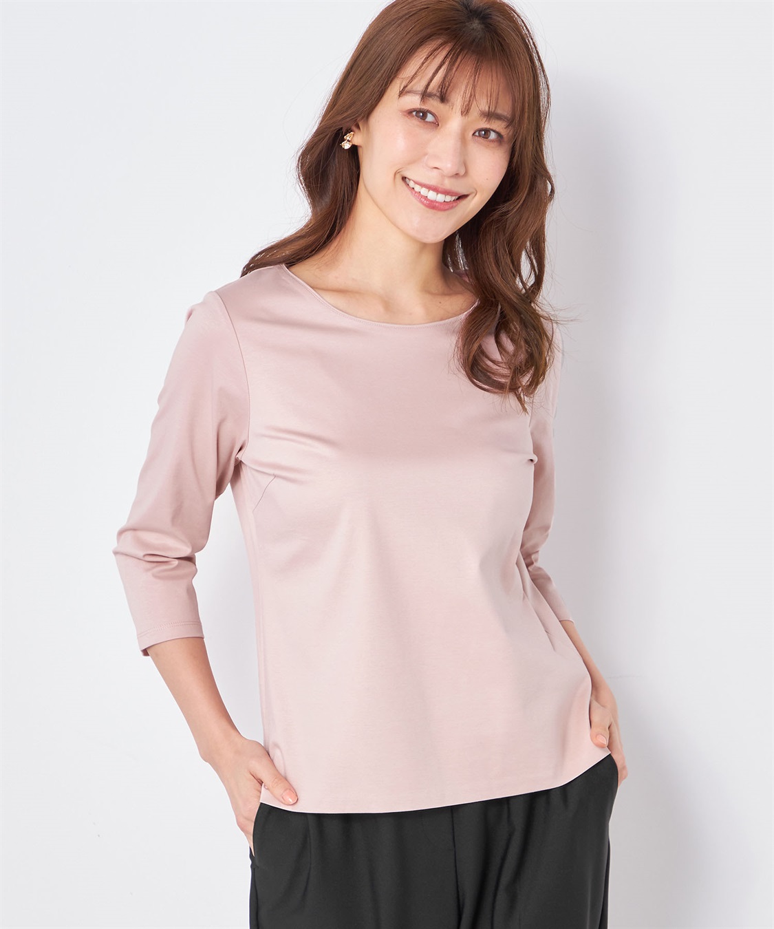 A/C DESIGN BY ALPHA CUBIC 七分袖カラーTシャツ_variation_1