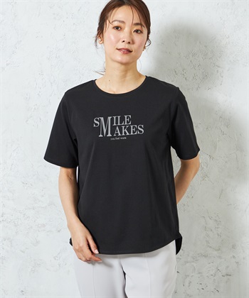 A/C DESIGN BY ALPHA CUBIC 【UVカット】ロゴプリントラウンドヘムTシャツ_variationthumb_2