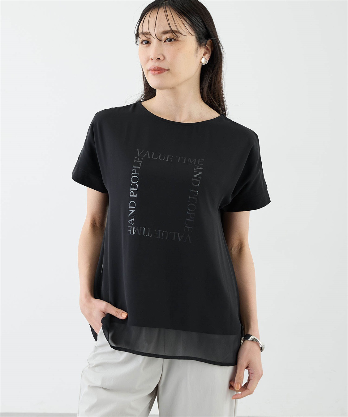 A/C DESIGN BY ALPHA CUBIC シアーレイヤードロゴTシャツ_main