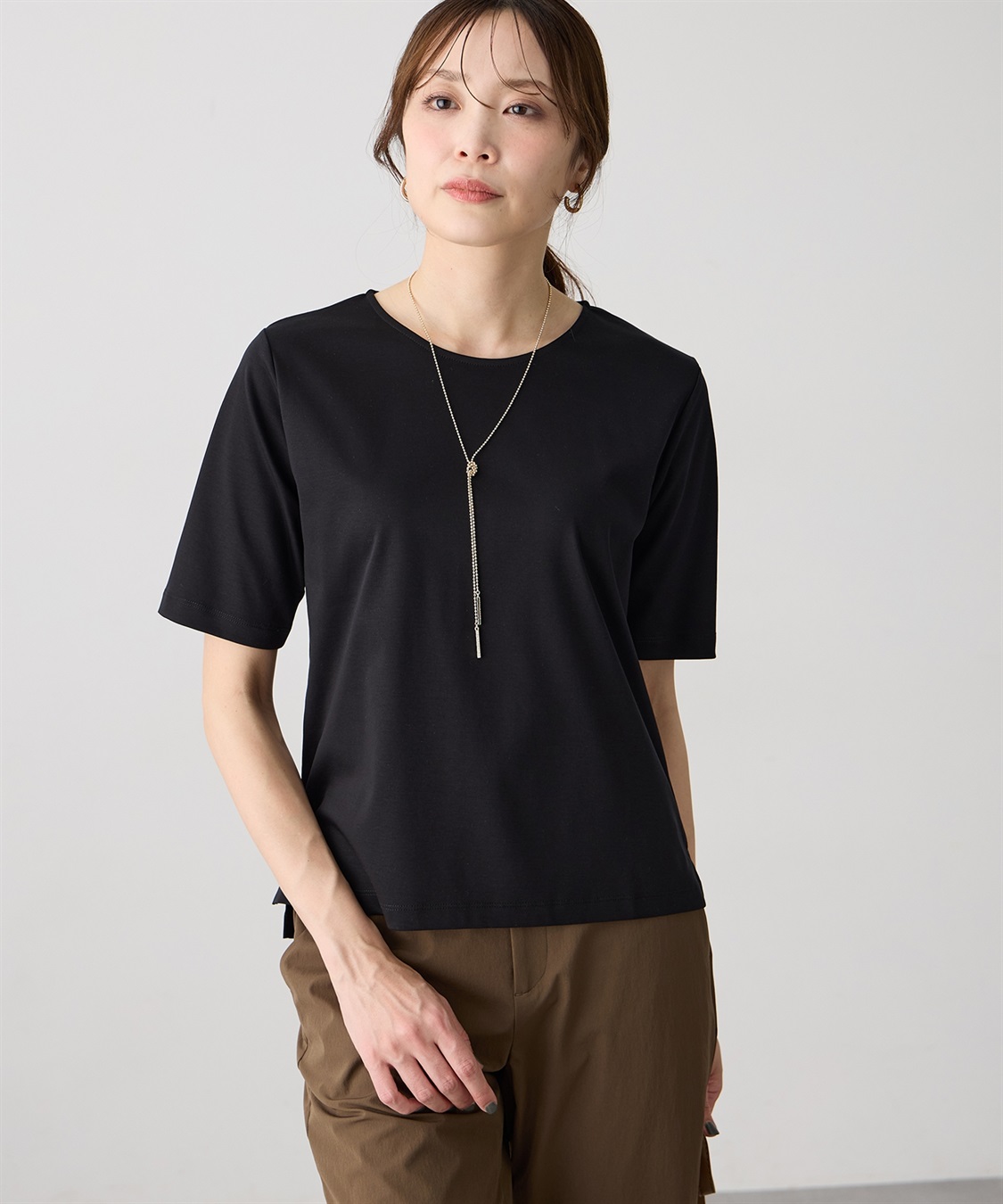 A/C DESIGN BY ALPHA CUBIC クルーネックTシャツ【すごツヤ・UVカット・接触冷感】_variation_2