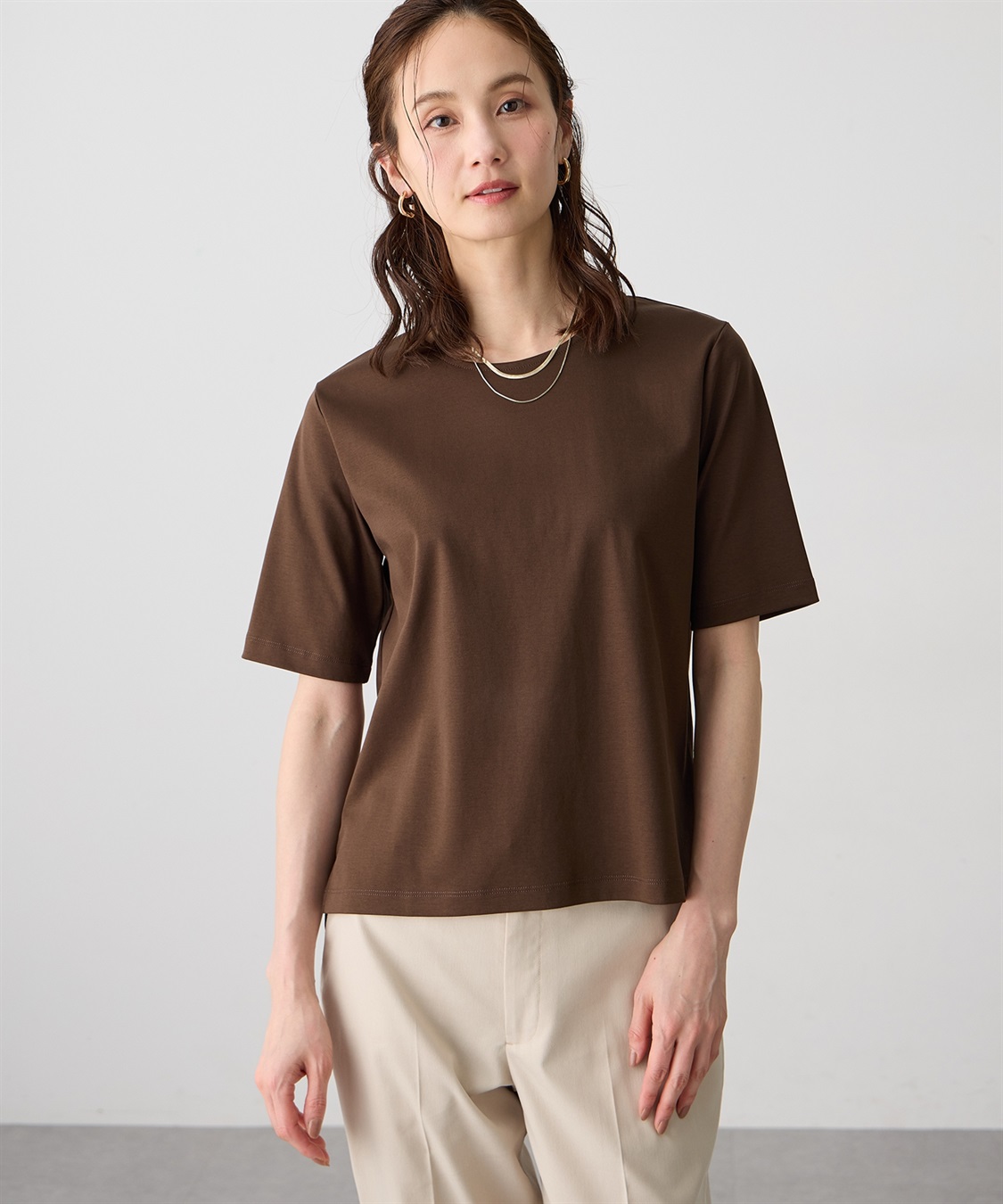 A/C DESIGN BY ALPHA CUBIC クルーネックTシャツ【すごツヤ・UVカット・接触冷感】_variation_4