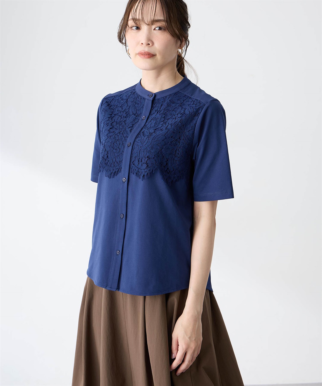 A/C DESIGN BY ALPHA CUBIC レース切替Tブラウス【接触冷感・UVカット・遮熱】_variation_3