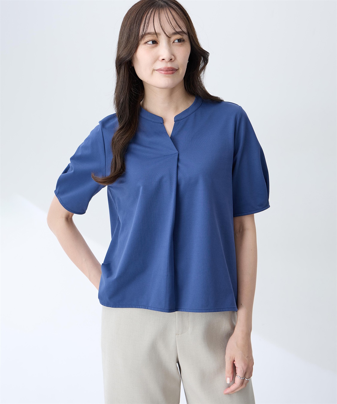 A/C DESIGN BY ALPHA CUBIC スタンドカラースキッパープルオーバー【接触冷感・UVカット・遮熱】_variation_3