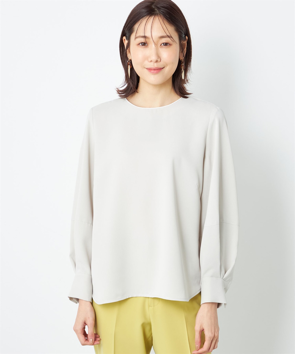 A/C DESIGN BY ALPHA CUBIC 配色バルーンスリーブブラウス_variation_1
