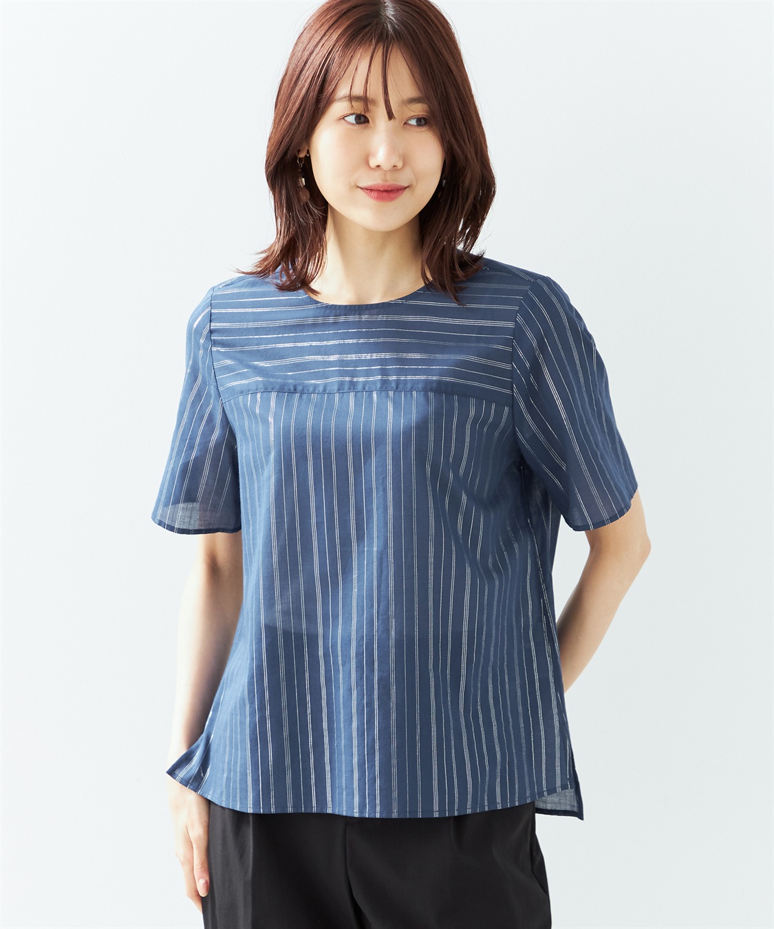 A/C DESIGN BY ALPHA CUBIC シアーラメストライプブラウス_variation_2