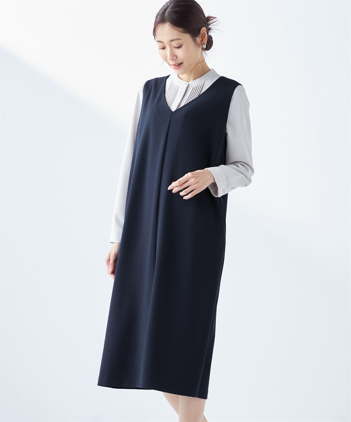 A/C DESIGN BY ALPHA CUBIC Vネックジャンパースカート_variation_2