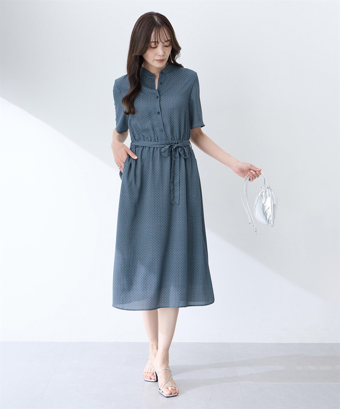 A/C DESIGN BY ALPHA CUBIC 【ALCOLLAGEプリント】ハーフスリーブプリントワンピース_variation_1