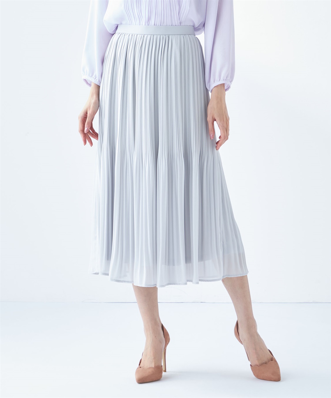 A/C DESIGN BY ALPHA CUBIC シフォンプリーツスカート_variation_1