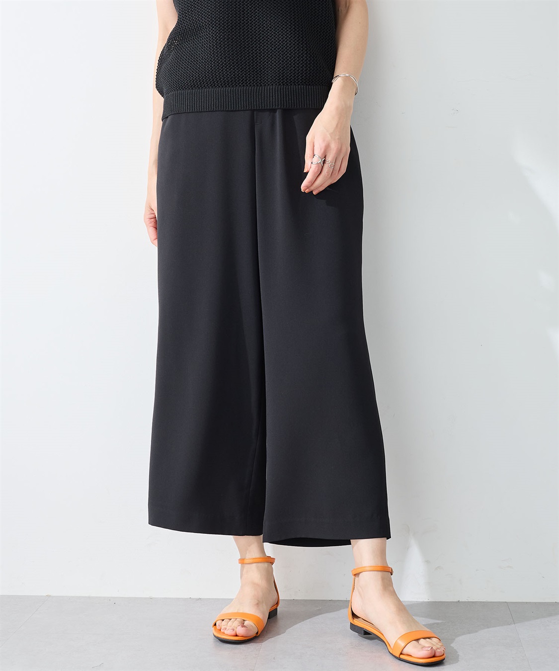 A/C DESIGN BY ALPHA CUBIC ストレッチワイドパンツ【接触冷感・UVカット・後ろウエストゴム】_variation_2