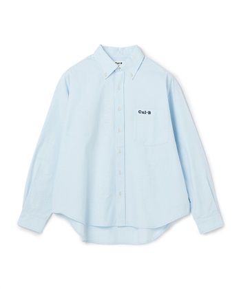 【for owners】　バック刺しゅうビッグシルエットシャツ　Cul-B/キューブ/愛犬(サックス-Ｍ)