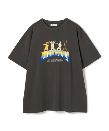 【for owners】半袖ロゴTEE (Semaphore BUHI)　Cul-B/キューブ/愛犬服(チャコール-Ｍ)