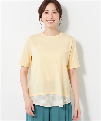DECOY ギンガムチェックドッキングTシャツ_variationthumb_1