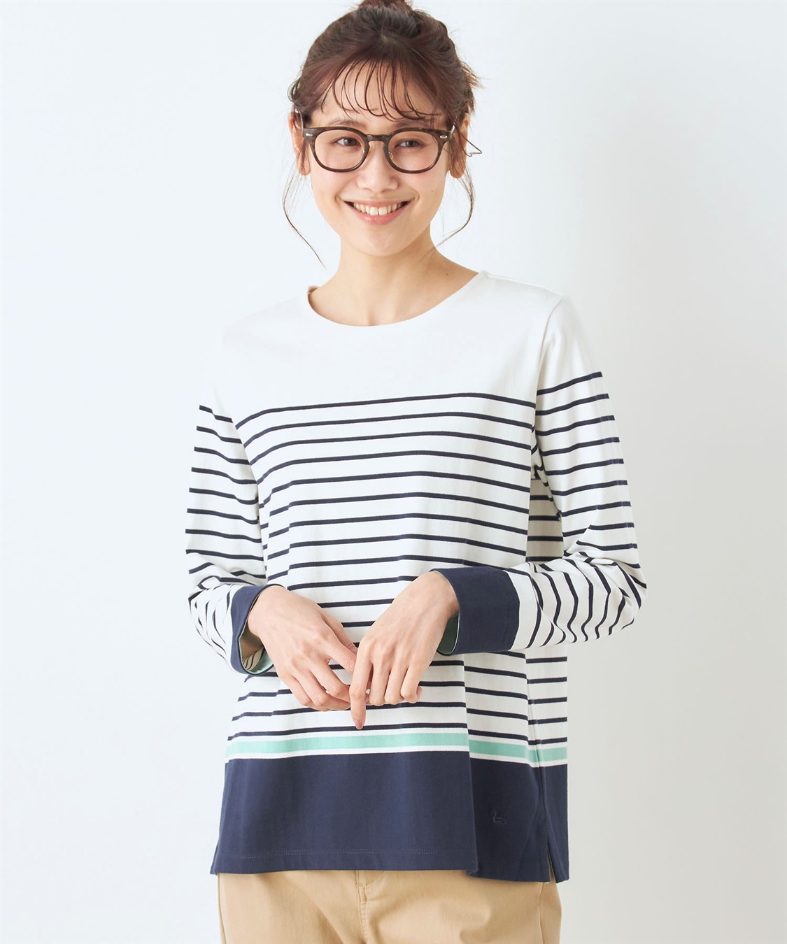 DECOY パネルボーダーTシャツ_variation_3
