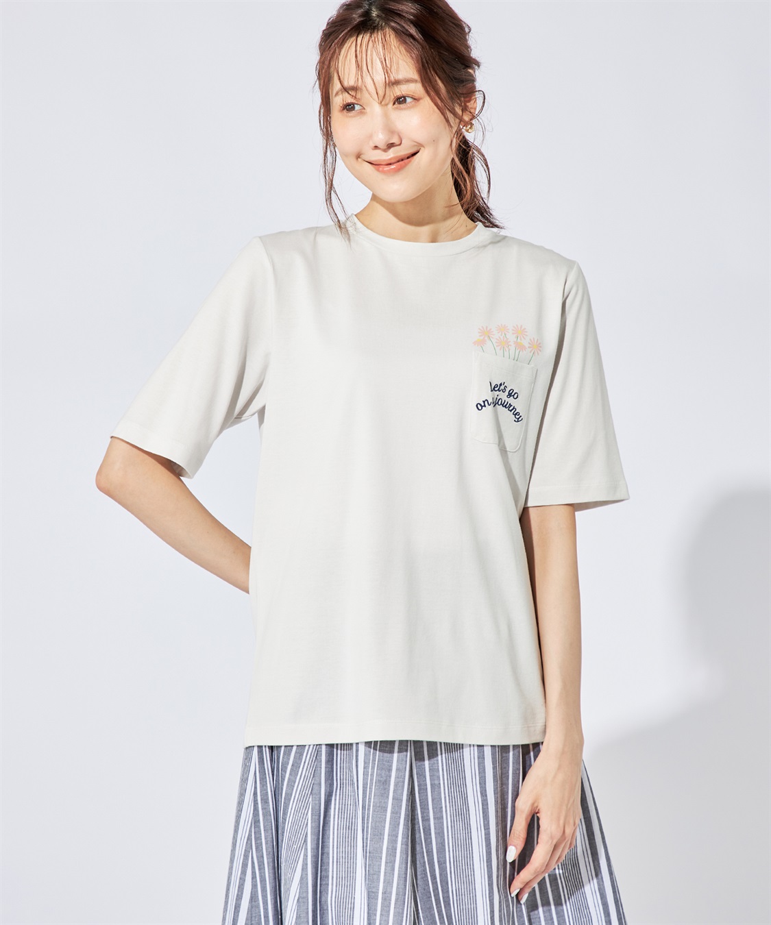 DECOY 【冷感】【汗じみ防止】ひやさらポケットプリントTシャツ_variation_1