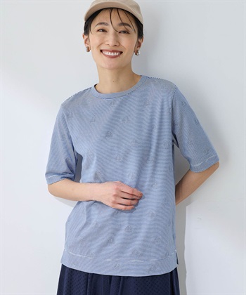ボーダードットTシャツ