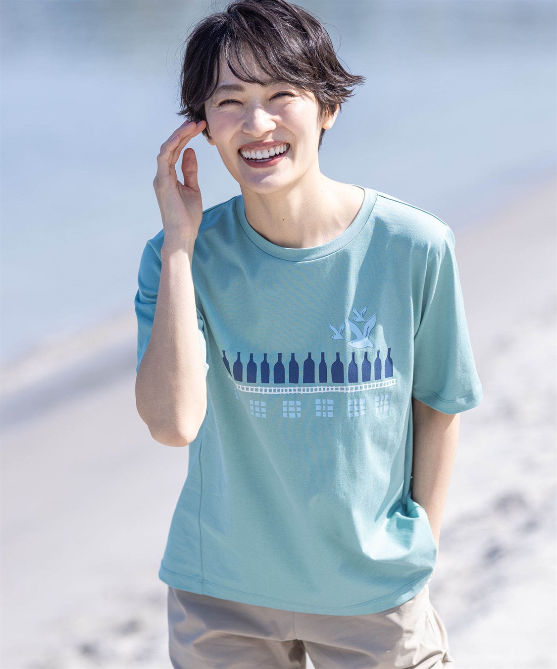 DECOY 【ひやさら】【UVカット】【友桝飲料コラボ】ロゴプリントTシャツ_main