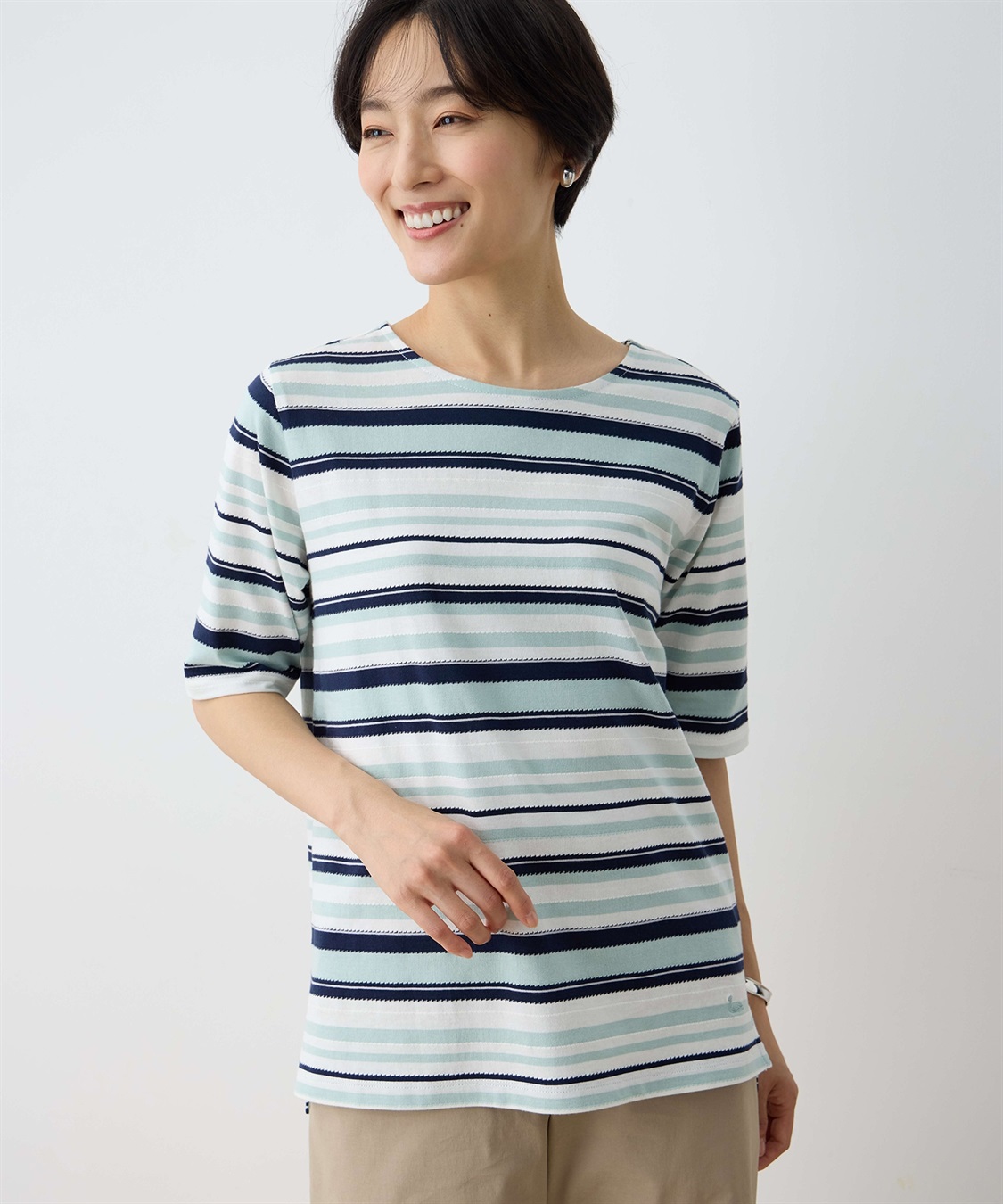 DECOY リップルボーダーTシャツ_main