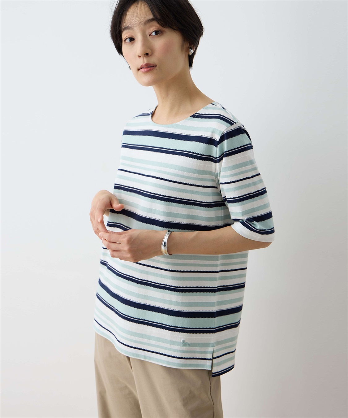 DECOY リップルボーダーTシャツ_variation_1