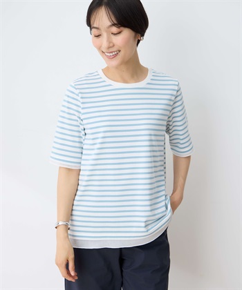 DECOY 部分シアーボーダーTシャツ_variationthumb_1