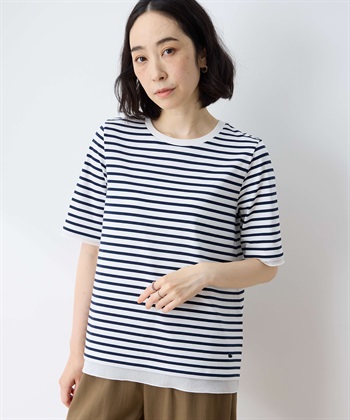 DECOY 部分シアーボーダーTシャツ_variationthumb_2