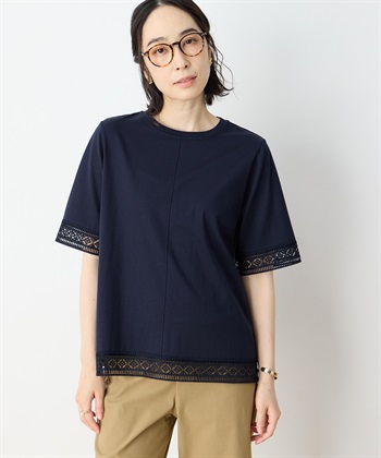 DECOY 【冷感】【UVカット】ひやさらコットンプレミアムレースＴシャツ_variationthumb_3