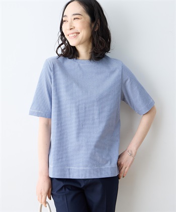 DECOY ミジンボーダー5分袖Tシャツ【オーガニックコットンブレンド】_variationthumb_3